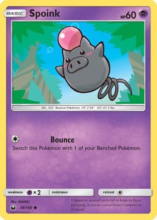 Spoink 059/168 - SM  Celestial Storm Reverse Holofoil