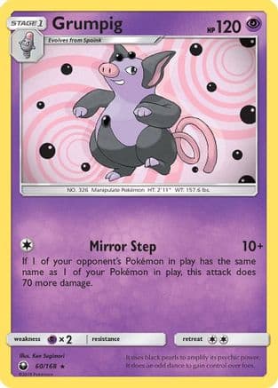 Grumpig 60/168 - SM  Celestial Storm Reverse Holofoil