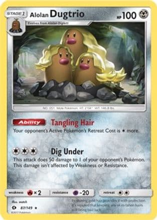 Alolan Dugtrio (87/149) (Cosmos Holo) (Blister Exclusive) [Sun & Moon: Base Set]