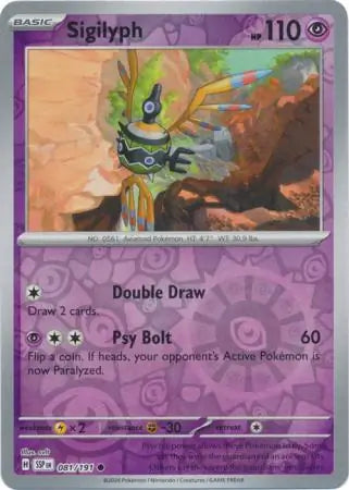Sigilyph 081/191 (SV08: Surging Sparks)  - Reverse Holofoil