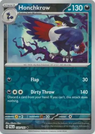Honchkrow 132/193 (SV02: Paldea Evolved)  - Reverse Holofoil