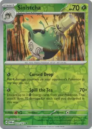 Sinistcha 022/167 (SV06: Twilight Masquerade)  - Reverse Holofoil