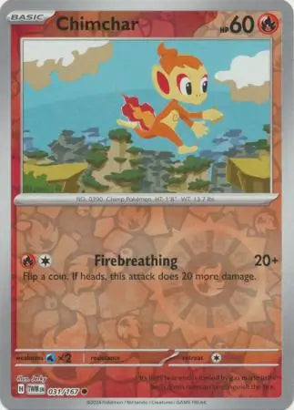Chimchar 031/167 (SV06: Twilight Masquerade)  - Reverse Holofoil