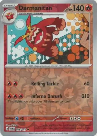 Darmanitan 035/167 (SV06: Twilight Masquerade)  - Reverse Holofoil