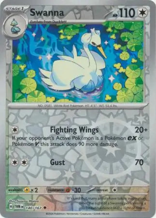 Swanna 140/167 (SV06: Twilight Masquerade)  - Reverse Holofoil