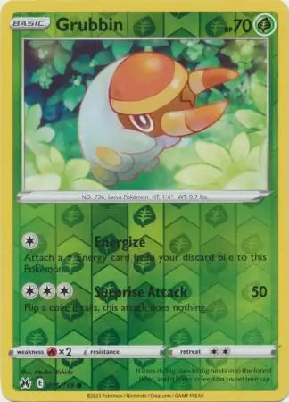Grubbin 015/159 (Crown Zenith)  - Reverse Holofoil