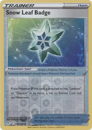 Snow Leaf Badge 159/203 (SWSH07: Evolving Skies)  - Reverse Holofoil