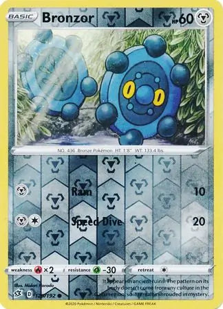 Bronzor 129/192 (SWSH02: Rebel Clash)  - Reverse Holofoil
