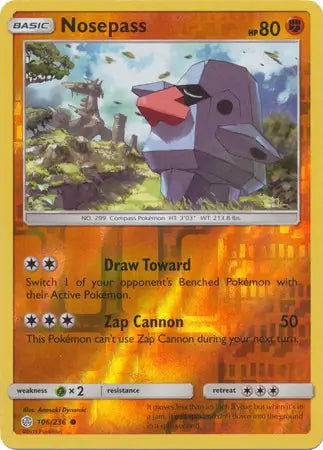 Nosepass 106/236 (SM - Cosmic Eclipse)  - Reverse Holofoil