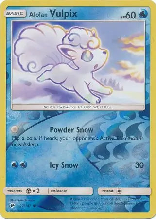 Alolan Vulpix 27/147 (SM - Burning Shadows)  - Reverse Holofoil