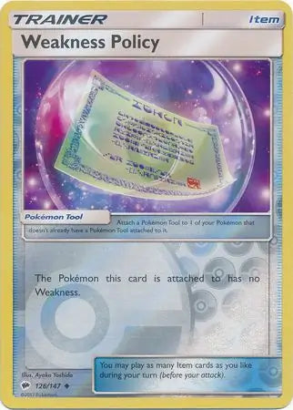 Weakness Policy 126/147 (SM - Burning Shadows)  - Reverse Holofoil