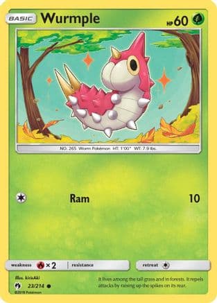 Wurmple 023/214 - SM  Lost Thunder Reverse Holofoil