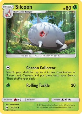Silcoon 25/214 - SM  Lost Thunder Reverse Holofoil