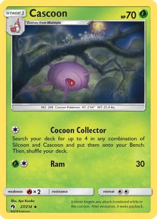 Cascoon 27/214 - SM  Lost Thunder Reverse Holofoil