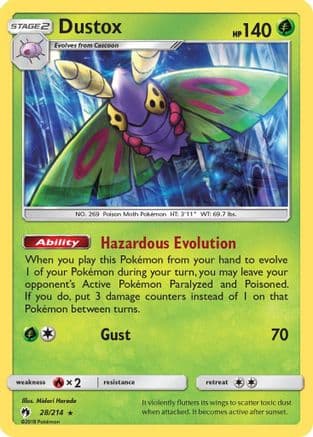 Dustox 28/214 - SM  Lost Thunder Reverse Holofoil