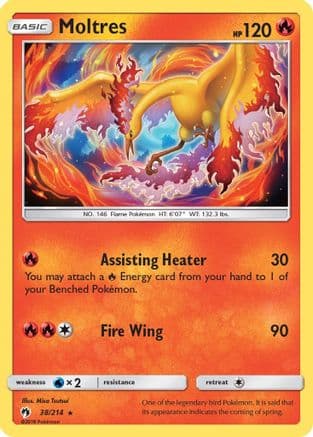 Moltres 038/214 - SM  Lost Thunder Reverse Holofoil