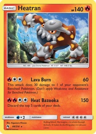 Heatran 48/214 - SM  Lost Thunder Reverse Holofoil