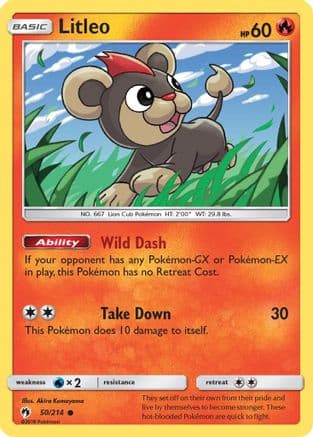 Litleo 50/214 - SM  Lost Thunder Reverse Holofoil
