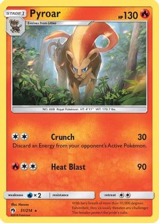 Pyroar 51/214 - SM  Lost Thunder Reverse Holofoil