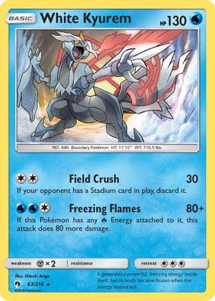 White Kyurem 63/214 - SM  Lost Thunder Reverse Holofoil