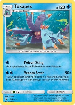 Toxapex 69/214 - SM  Lost Thunder Reverse Holofoil
