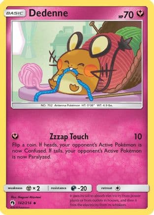 Dedenne 142/214 - SM  Lost Thunder Reverse Holofoil