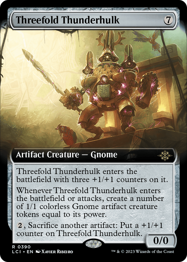 Threefold Thunderhulk (Extended Art) [The Lost Caverns of Ixalan] Foil