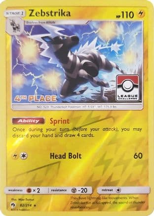 Zebstrika (League Challenge) [4th Place] 82/214 - League & Championship Cards Reverse Holofoil