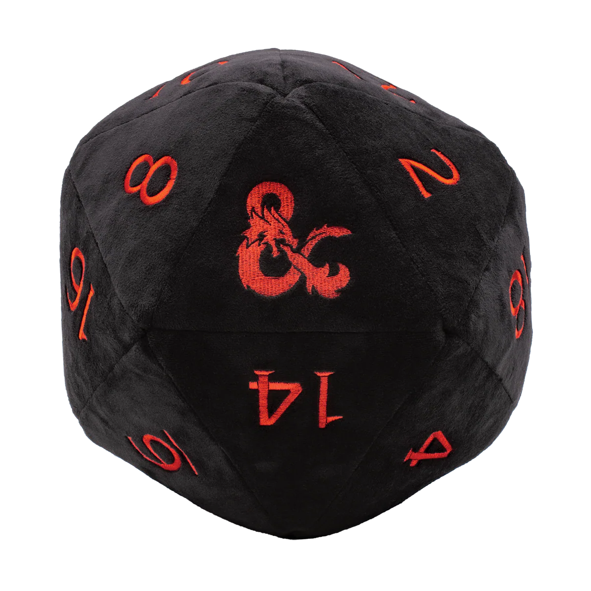 Ultra Pro | Jumbo D20 Dice Plush | Black w/ Red Numbers