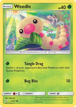 Weedle 002/181 - SM  Team Up Reverse Holofoil