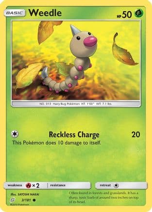 Weedle (3/181) [Sun & Moon: Team Up] Reverse Holofoil