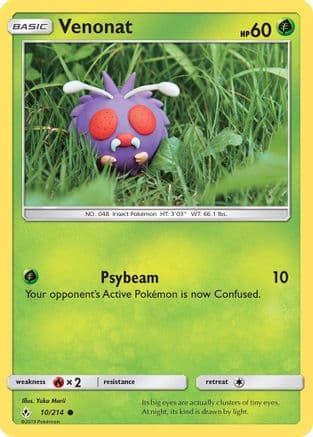 Venonat 010/214 - SM  Unbroken Bonds Reverse Holofoil