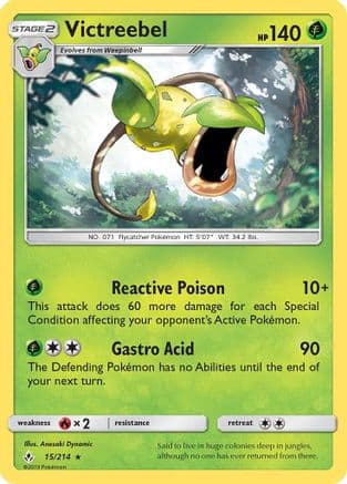 Victreebel 15/214 - SM  Unbroken Bonds Reverse Holofoil