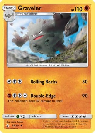Graveler 88/214 - SM  Unbroken Bonds Reverse Holofoil