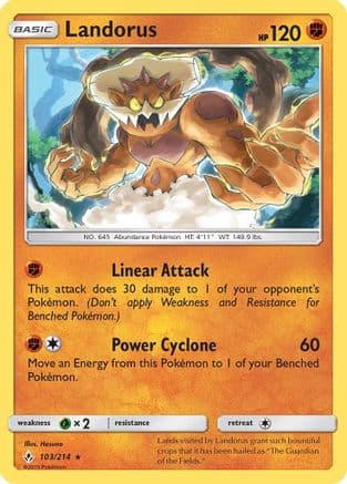 Landorus 103/214 - SM  Unbroken Bonds Reverse Holofoil