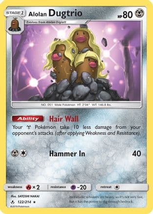 Alolan Dugtrio 122/214 - SM  Unbroken Bonds