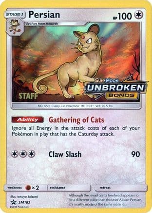 Persian SM182 (Prerelease) [Staff] SM182- SM Promos Holofoil