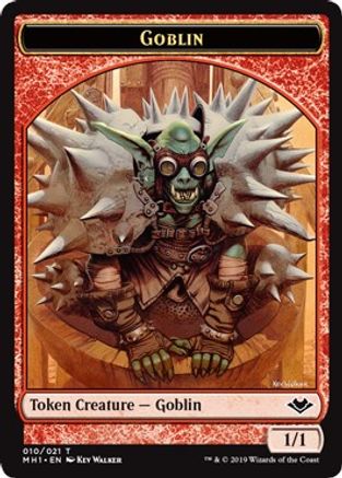 Goblin // Emblem - Serra the Benevolent Double-Sided Token |  (10 // 20) [Modern Horizons]