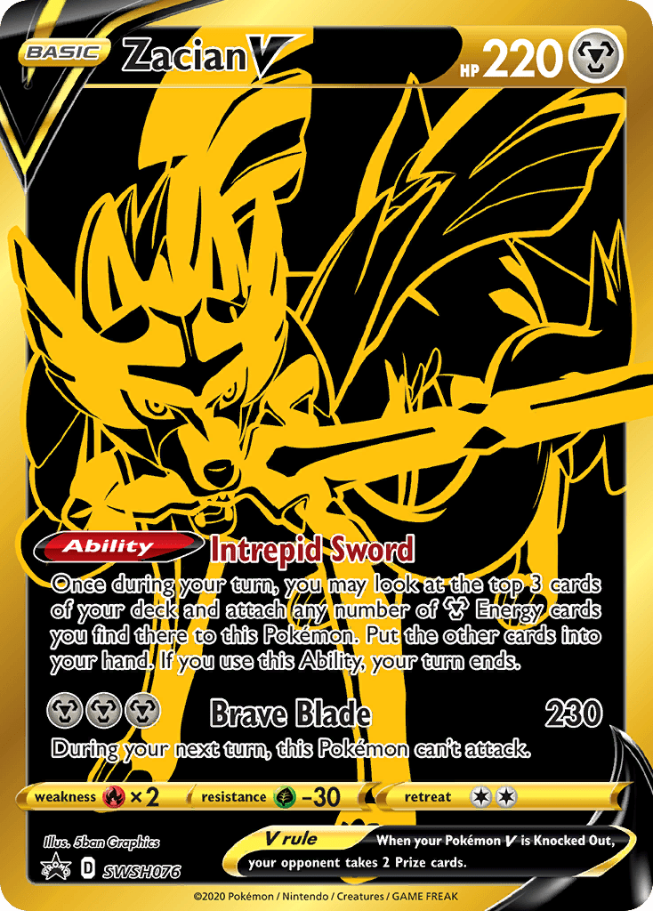 Zacian V SWSH076/307 - SWSH Sword & Shield Promo Cards Holofoil
