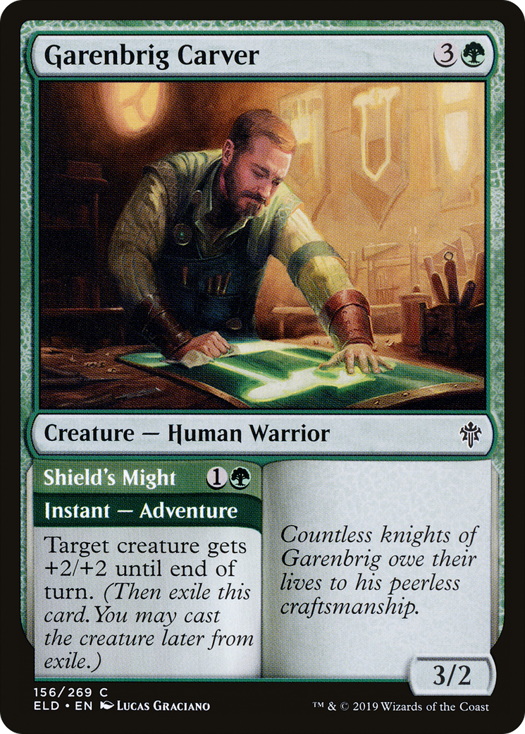 Garenbrig Carver // Shield's Might [Throne of Eldraine] Foil