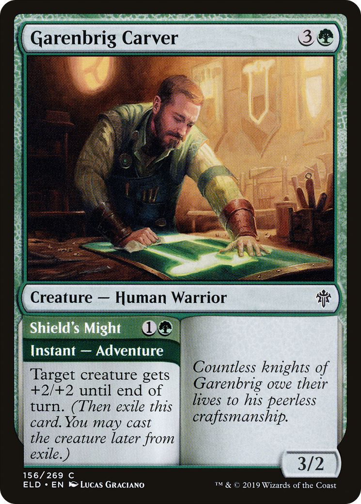 Garenbrig Carver // Shield's Might [Throne of Eldraine] Foil