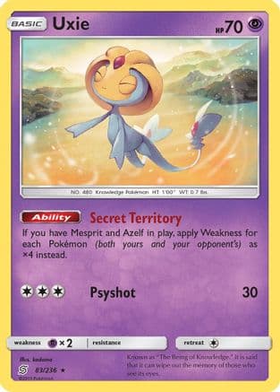 Uxie 83/236 - SM  Unified Minds Reverse Holofoil