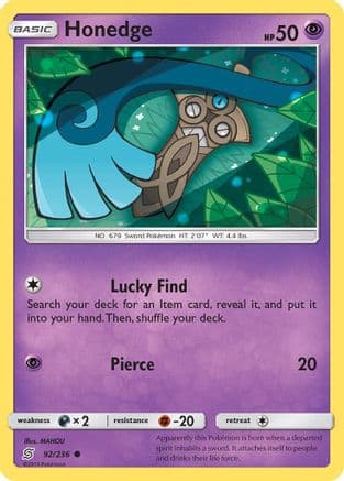Honedge 092/236 - SM  Unified Minds Reverse Holofoil