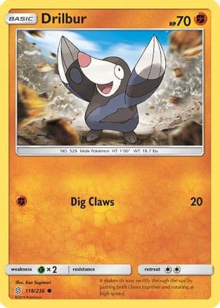 Drilbur 118/236 - SM  Unified Minds Reverse Holofoil