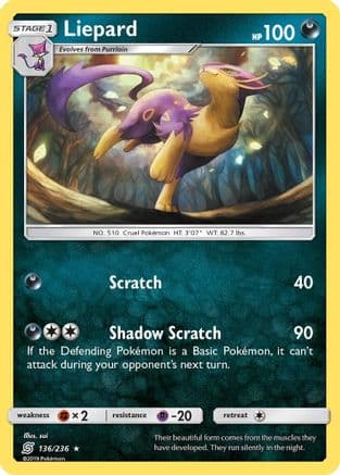 Liepard 136/236 - SM  Unified Minds Reverse Holofoil
