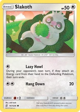 Slakoth 167/236 - SM  Unified Minds Reverse Holofoil
