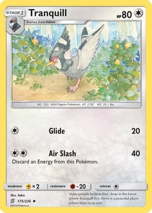 Tranquill 175/236  - Reverse Holofoil SM  Unified Minds - Uncommon