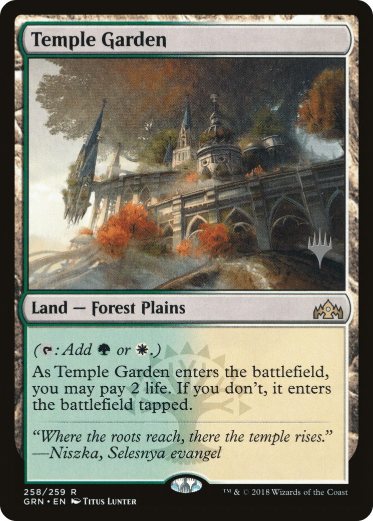 Temple Garden (Promo Pack) [Guilds of Ravnica Promos] Foil