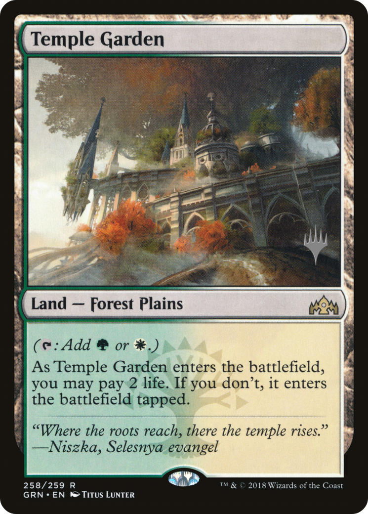 Temple Garden (Promo Pack) [Guilds of Ravnica Promos] Foil