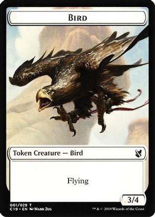 Bird (001) // Sculpture Double-Sided Token |  (1 // 24) [Commander 2019]